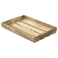 Click for a bigger picture.Genware Dark Rustic Wooden Crate 35 x 23 x 4cm