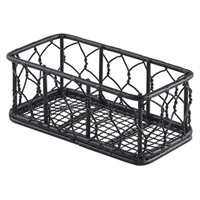 Click for a bigger picture.Genware Rectangular Black Wire Basket 14 x 7 x 5.5cm