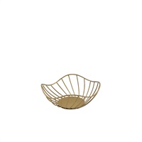 Click for a bigger picture.GenWare Lotus Leaf Gold Wire Basket 20 x 8cm