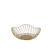Click for a bigger picture.GenWare Lotus Leaf Gold Wire Basket 28.5 x 10cm