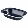 Enamel Pie Dish Black with White Rim 20cm