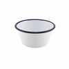 Enamel Round Deep Pie Dish White & Blue 12cm