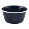 Enamel Deep Pie Dish Black with White Rim 12cm