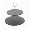 Genware Slate 2-Tier Cake Stand 20/25cm