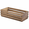 Genware Dark Rustic Wooden Crate 25 x 12 x 7.5cm